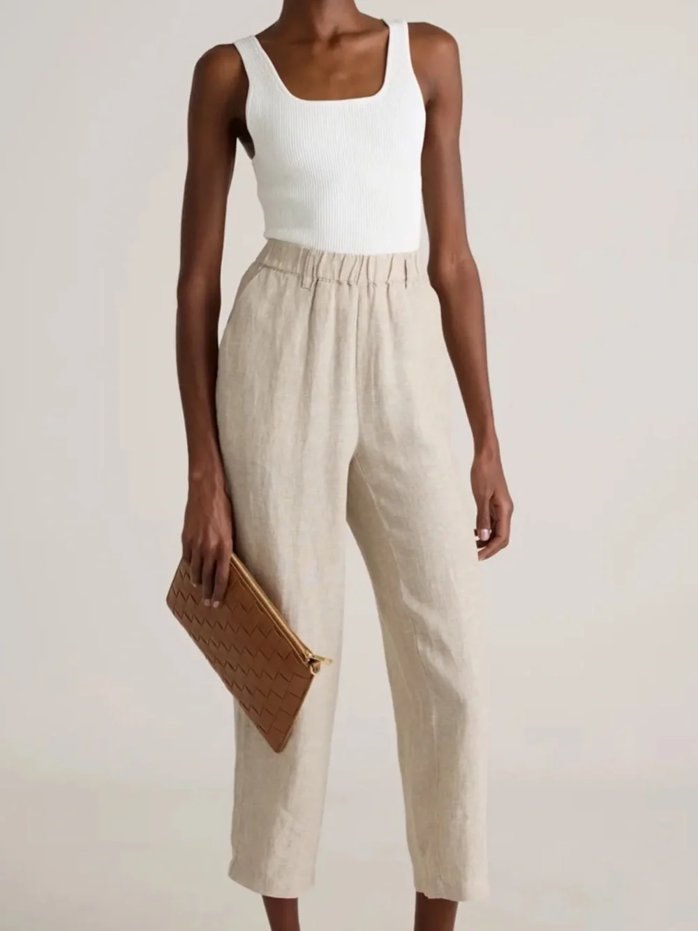 Quince | Pull-on Stretch Linen Pant  Lagenlook Summer Lightweight Closet Staple
